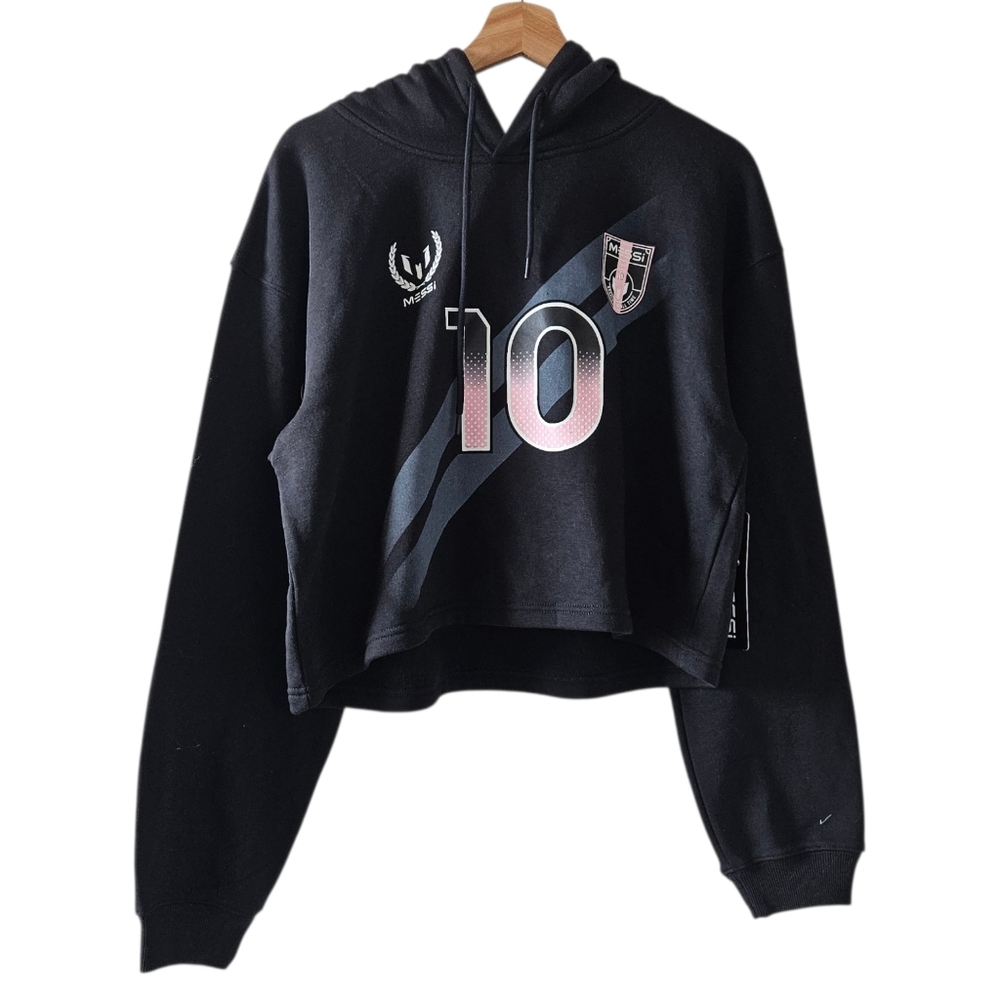 Messi Collection Crop Hoodie Jersey Womens Size Large NWT Soccer Futbol